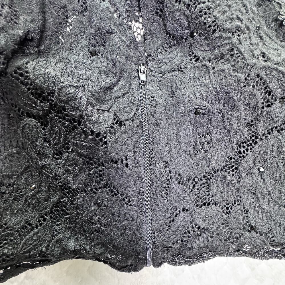 Women’s Halter Top Cropped Sequined Party Black Size Small - Picture 3 of 10